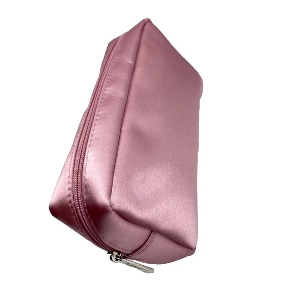 Clinique Pink Makeup Bag Zip Up Water-Resistant Small Cosmetic Travel Carrier - Picture 5 of 11